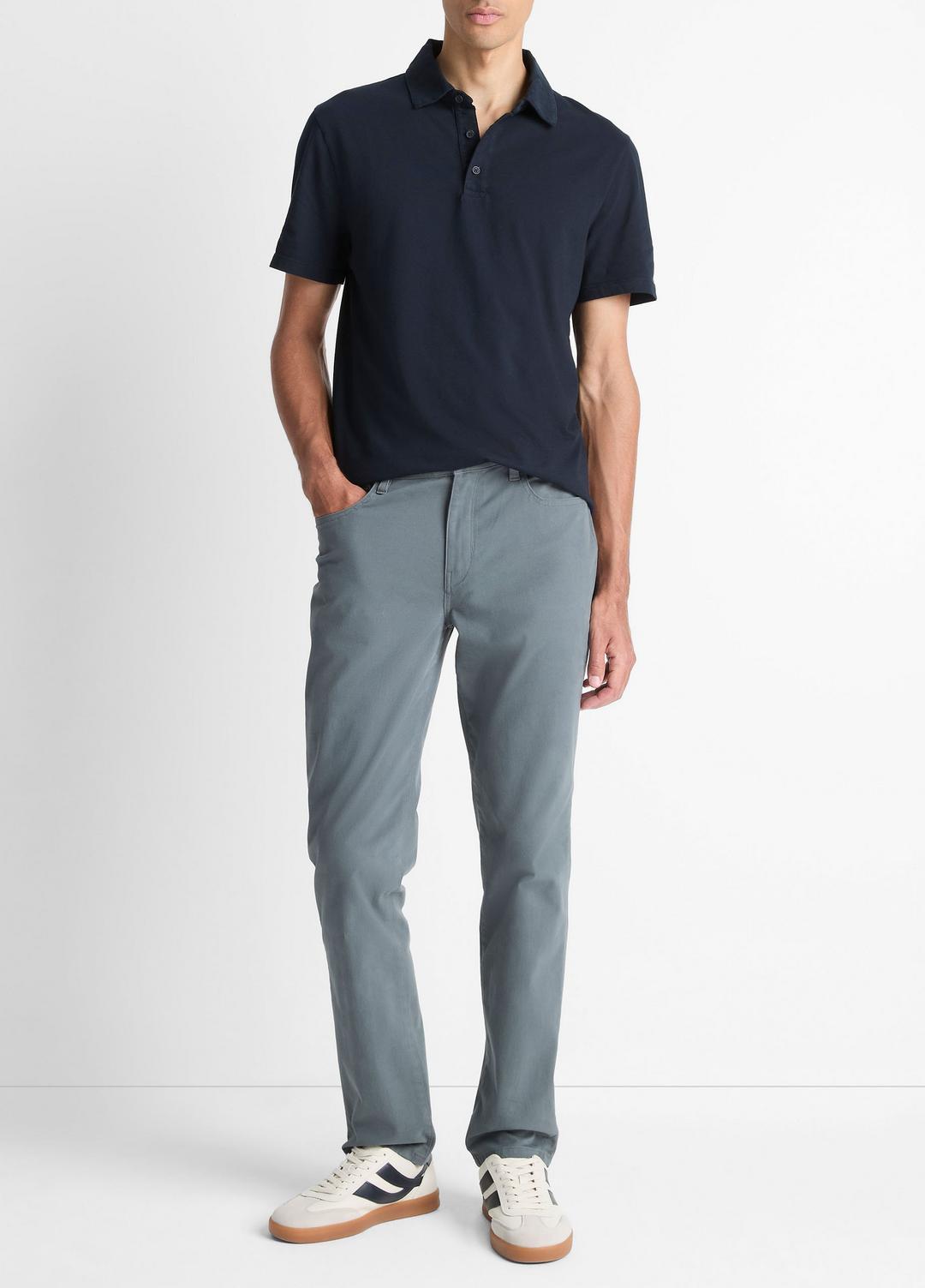 VINCE Men Garment Dye Cotton Polo Shirt in Henleys & Polos