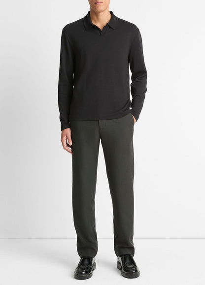 VINCE Men Milano Pima Cotton-Blend Johnny-Collar Shirt in Long Sleeve