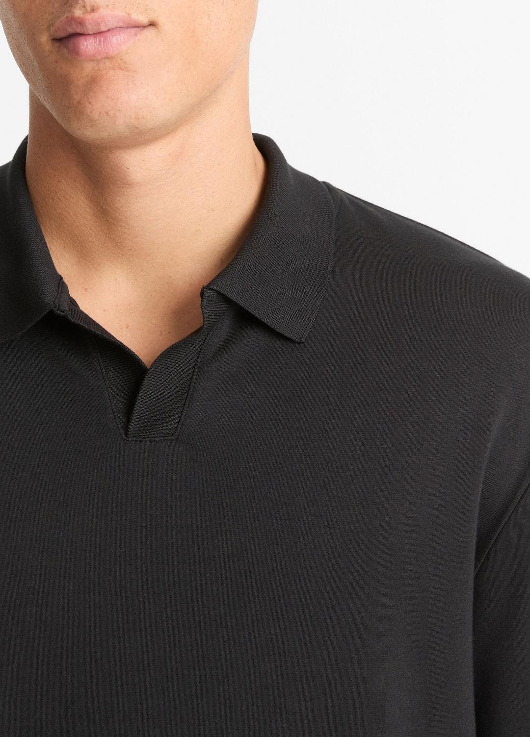 VINCE Men Milano Pima Cotton-Blend Johnny-Collar Shirt in Long Sleeve