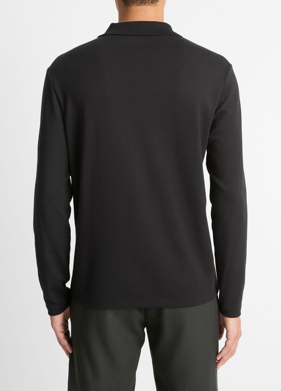VINCE Men Milano Pima Cotton-Blend Johnny-Collar Shirt in Long Sleeve