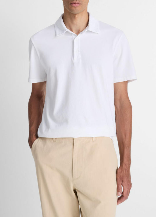 VINCE Men Garment Dye Cotton Polo Shirt in Henleys & Polos