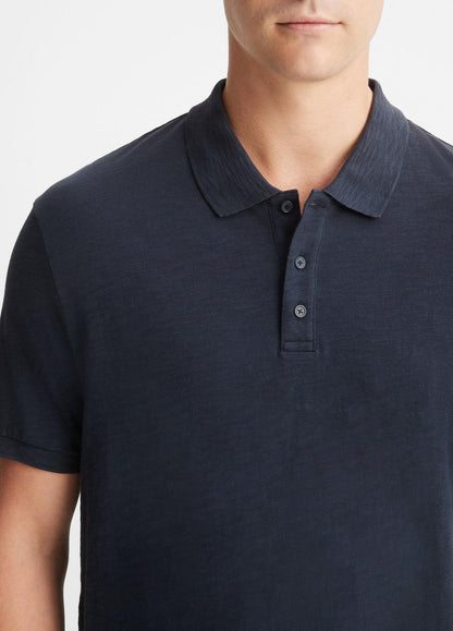 VINCE Men Classic Slub Polo Shirt in Henleys & Polos