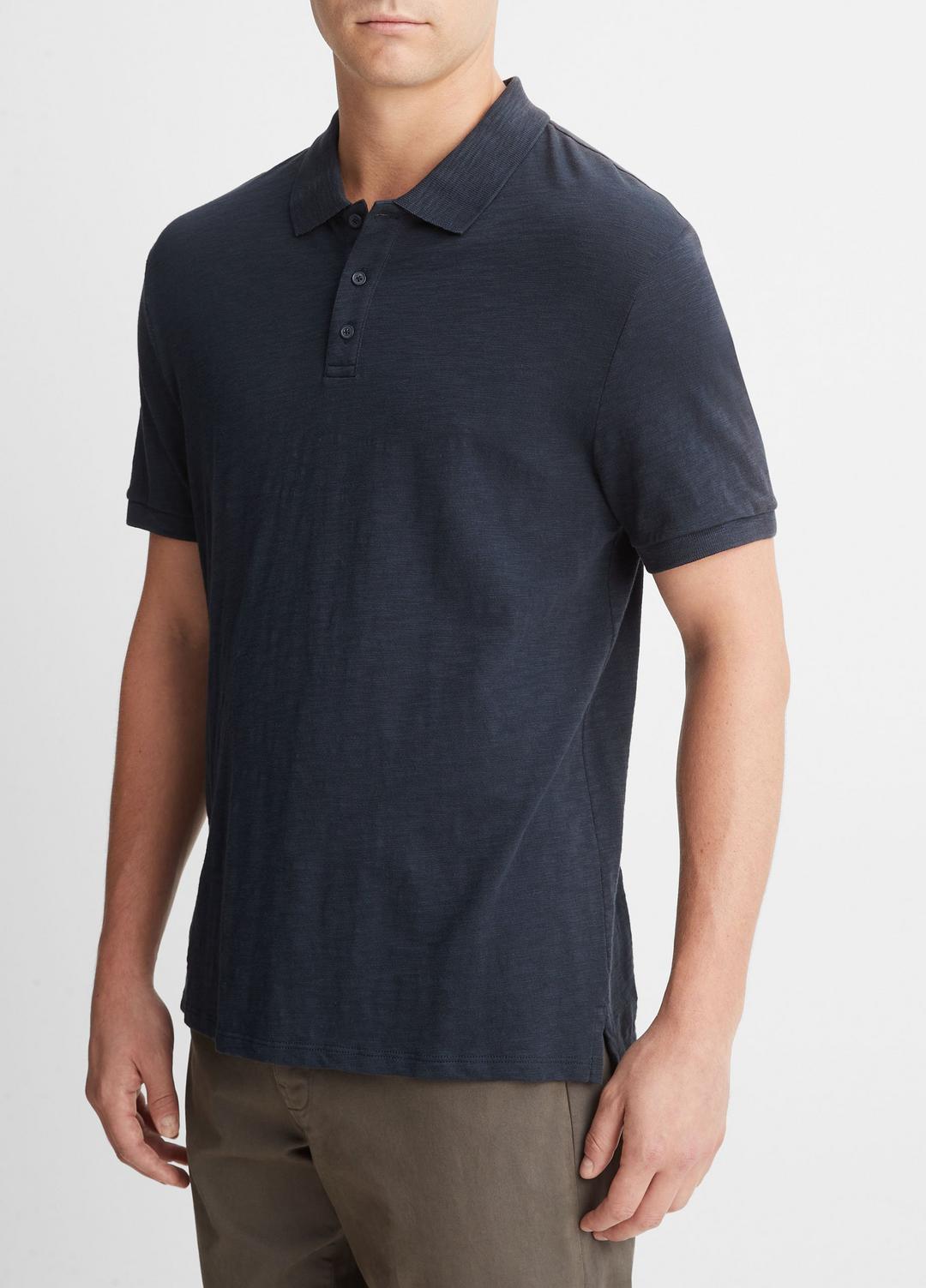VINCE Men Classic Slub Polo Shirt in Henleys & Polos
