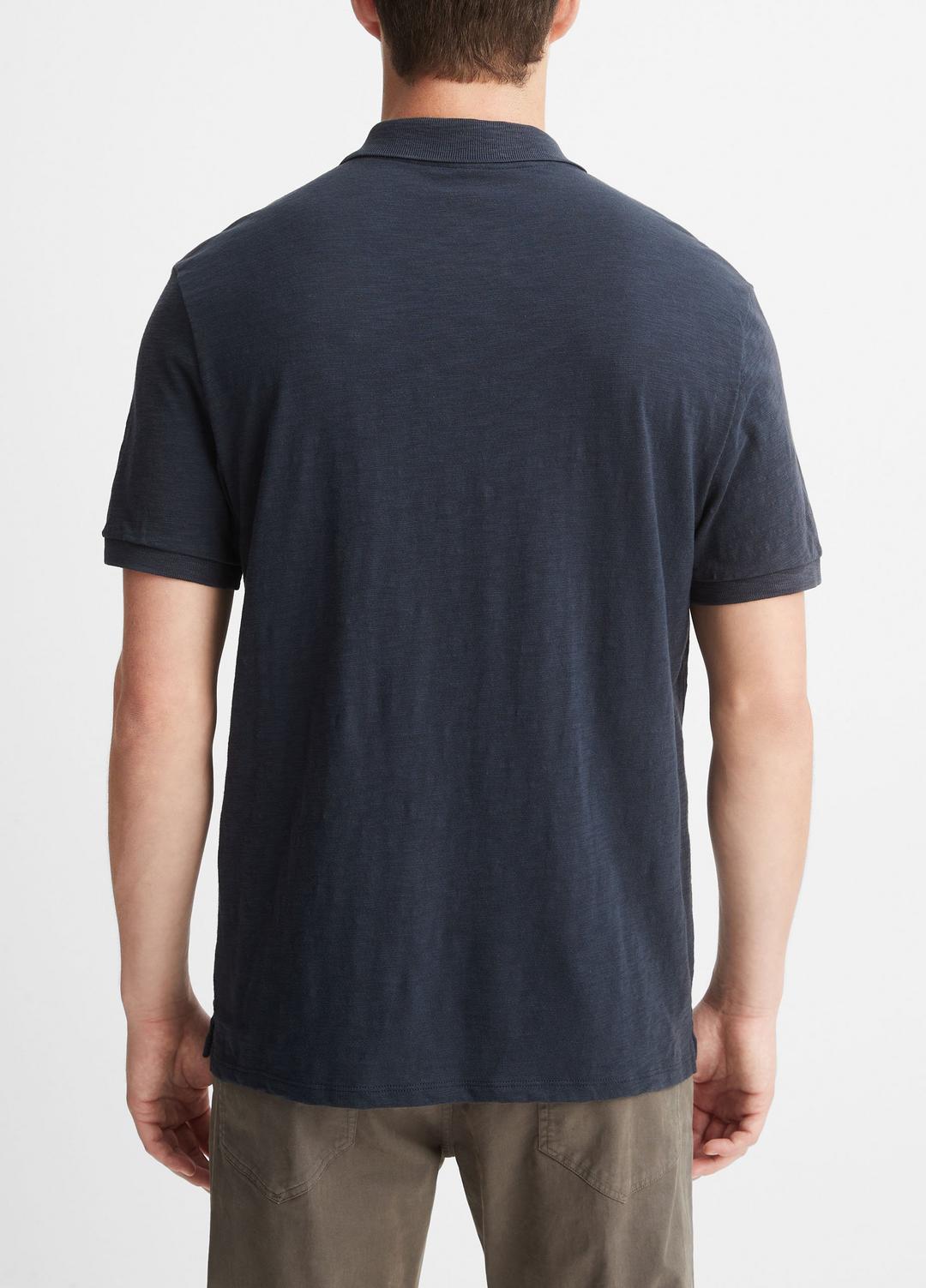 VINCE Men Classic Slub Polo Shirt in Henleys & Polos