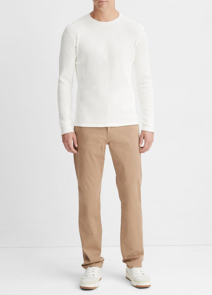 VINCE Men Pima Cotton-Blend Thermal Long-Sleeve Pullover in Long Sleeve