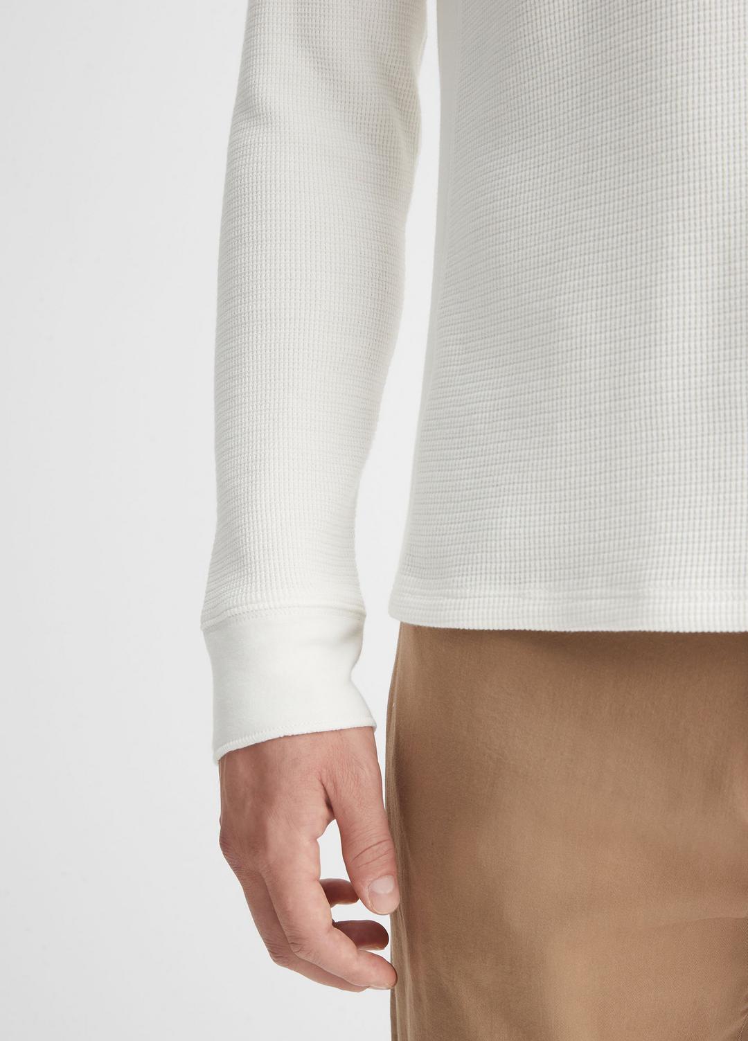 VINCE Men Pima Cotton-Blend Thermal Long-Sleeve Pullover in Long Sleeve