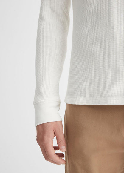 VINCE Men Pima Cotton-Blend Thermal Long-Sleeve Pullover in Long Sleeve