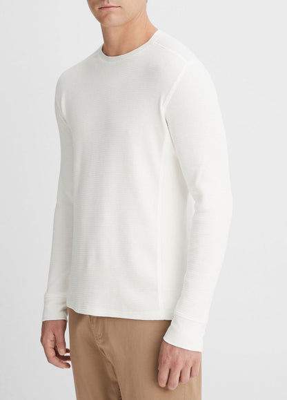 VINCE Men Pima Cotton-Blend Thermal Long-Sleeve Pullover in Long Sleeve