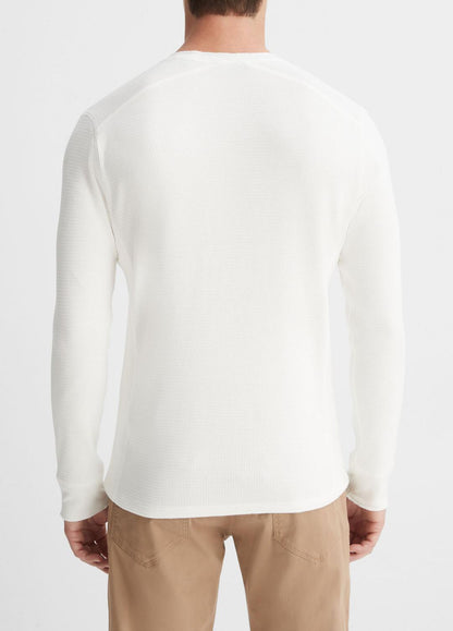 VINCE Men Pima Cotton-Blend Thermal Long-Sleeve Pullover in Long Sleeve