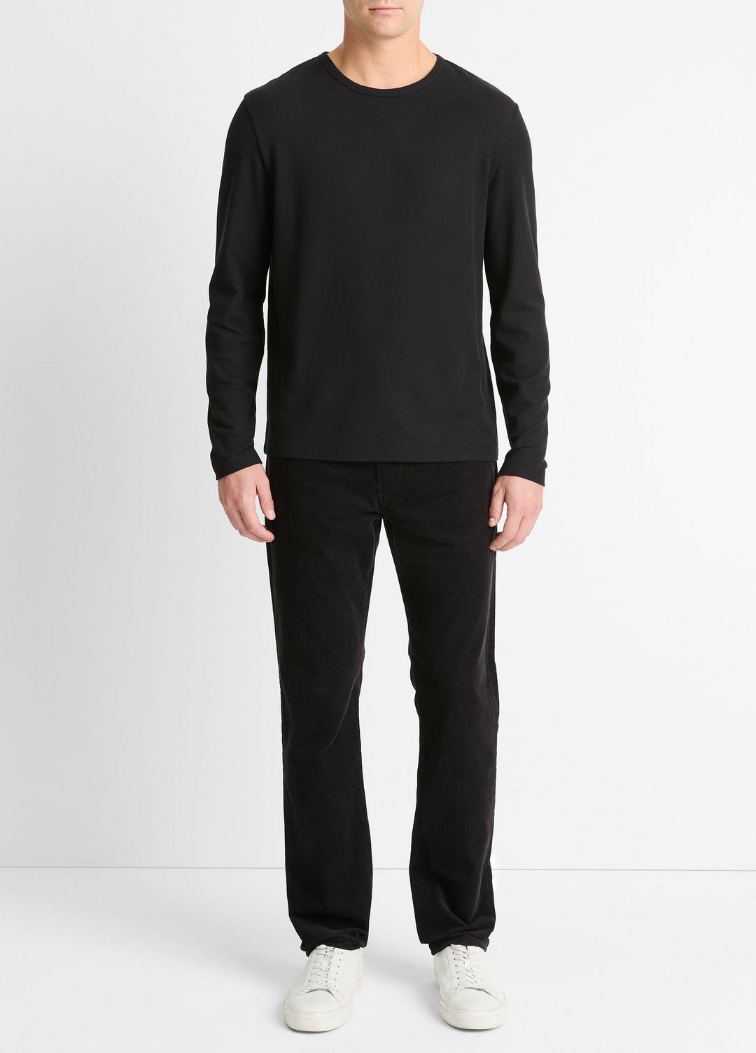 VINCE Men Pima Cotton Piqué Long-Sleeve T-Shirt in Long Sleeve