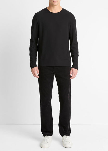VINCE Men Pima Cotton Piqué Long-Sleeve T-Shirt in Long Sleeve