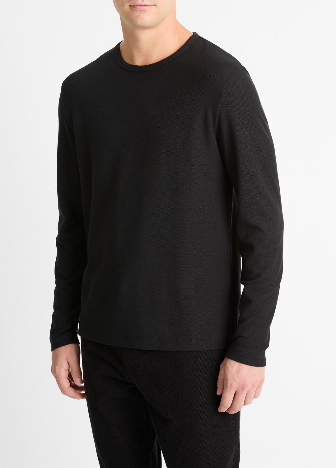VINCE Men Pima Cotton Piqué Long-Sleeve T-Shirt in Long Sleeve