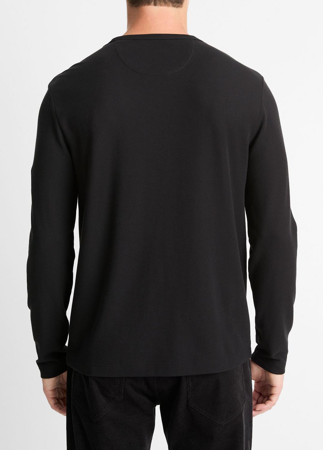 VINCE Men Pima Cotton Piqué Long-Sleeve T-Shirt in Long Sleeve
