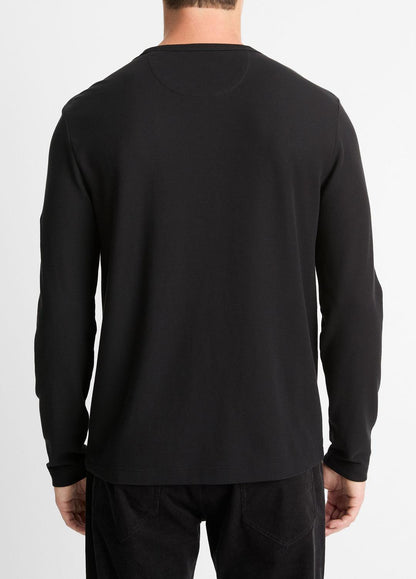 VINCE Men Pima Cotton Piqué Long-Sleeve T-Shirt in Long Sleeve