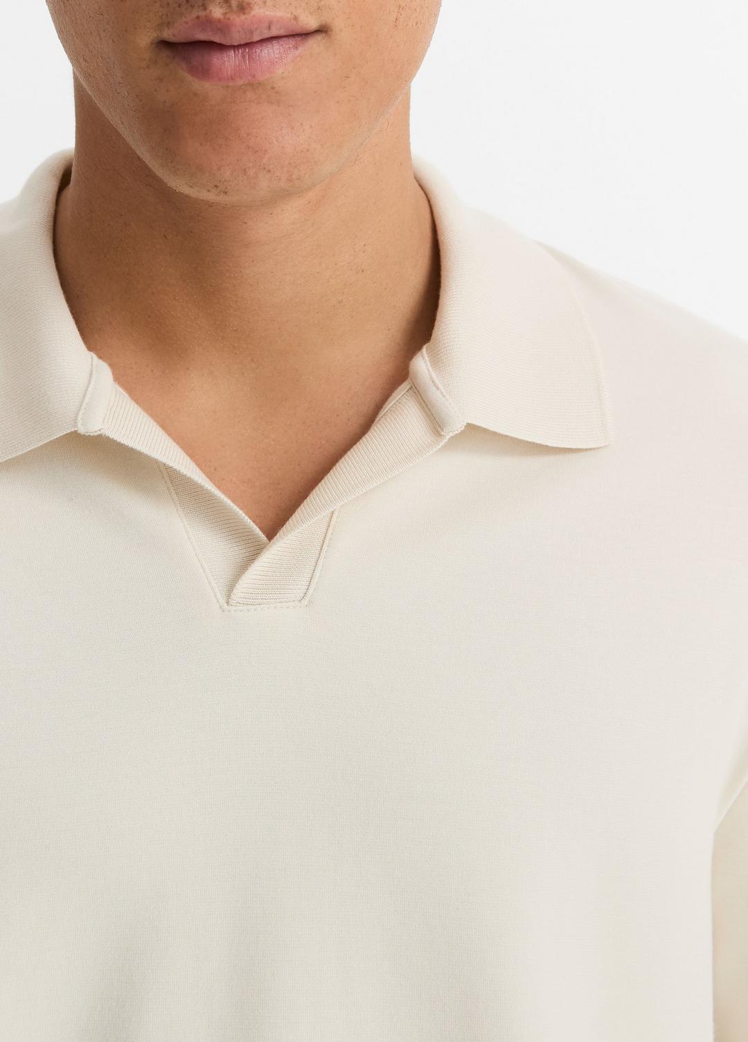VINCE Men Milano Pima Cotton-Blend Johnny-Collar Shirt in Long Sleeve