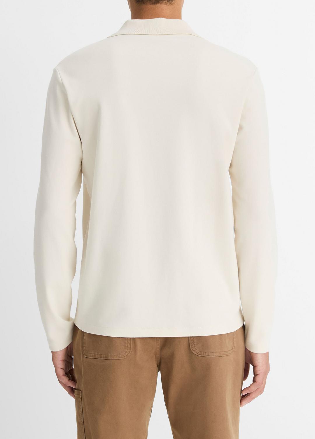 VINCE Men Milano Pima Cotton-Blend Johnny-Collar Shirt in Long Sleeve
