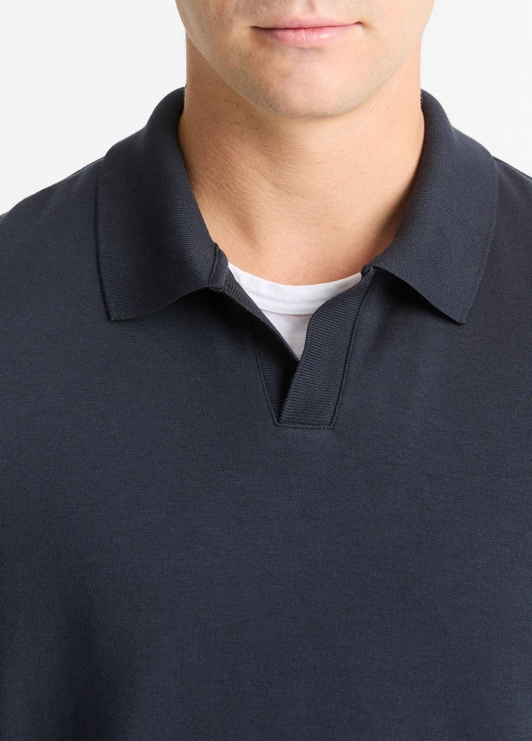 VINCE Men Milano Pima Cotton-Blend Johnny-Collar Shirt in Long Sleeve