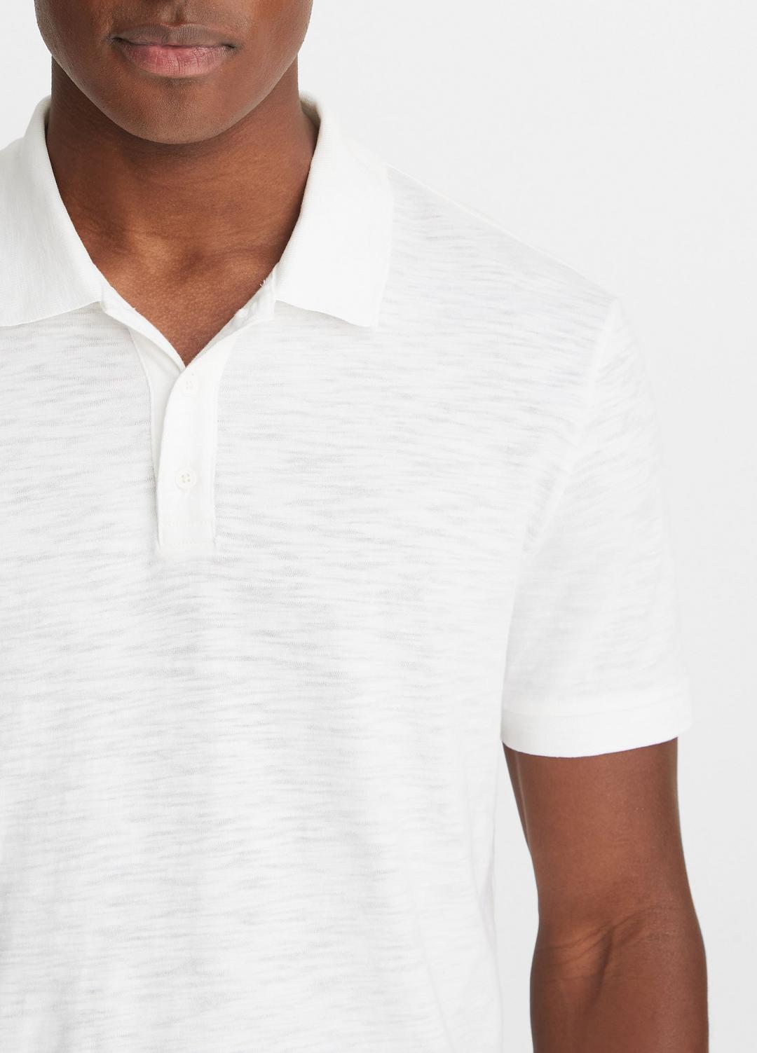 VINCE Men Classic Slub Polo Shirt in Henleys & Polos