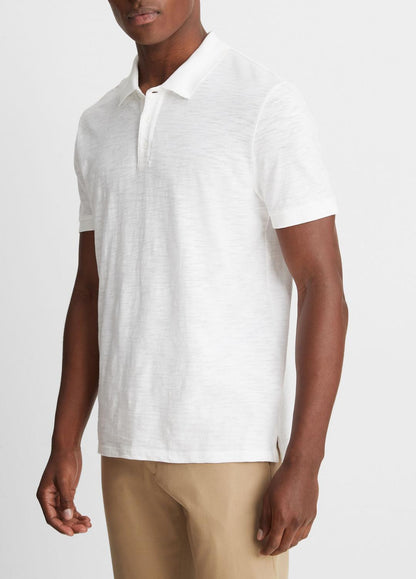 VINCE Men Classic Slub Polo Shirt in Henleys & Polos