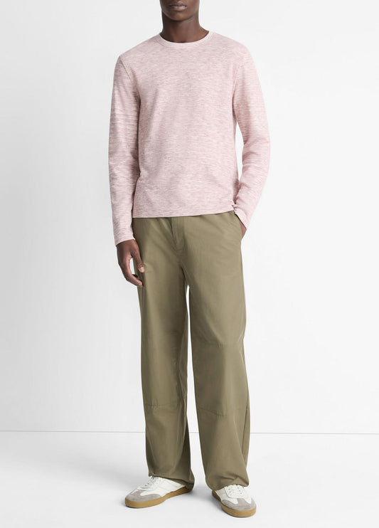 VINCE Men Space-Dye Cotton-Blend Long-Sleeve T-Shirt in Long Sleeve