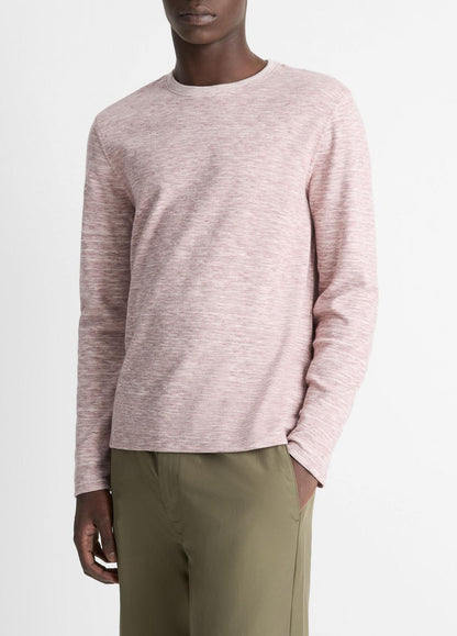 VINCE Men Space-Dye Cotton-Blend Long-Sleeve T-Shirt in Long Sleeve