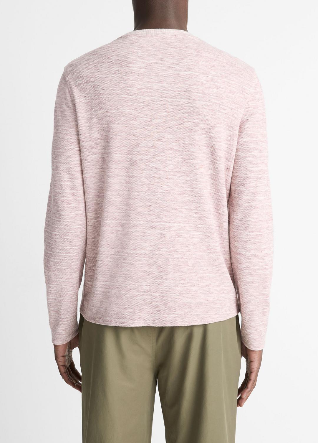 VINCE Men Space-Dye Cotton-Blend Long-Sleeve T-Shirt in Long Sleeve