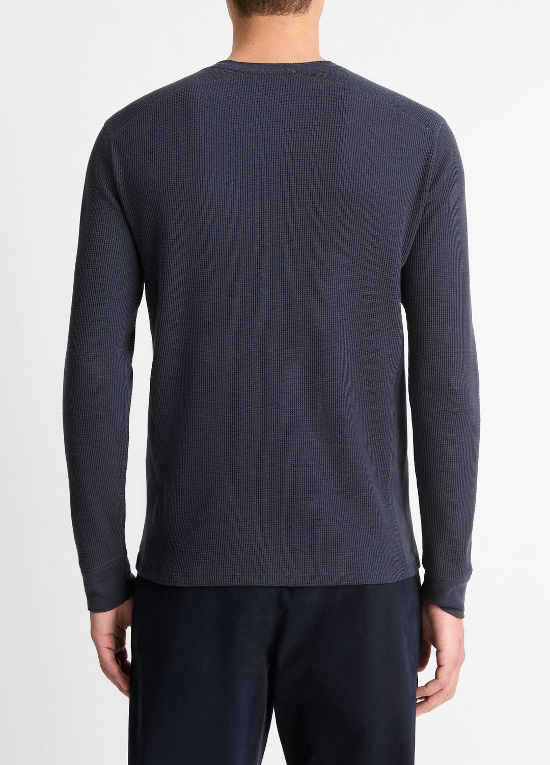 VINCE Men Pima Cotton-Blend Thermal Long-Sleeve Pullover in Long Sleeve