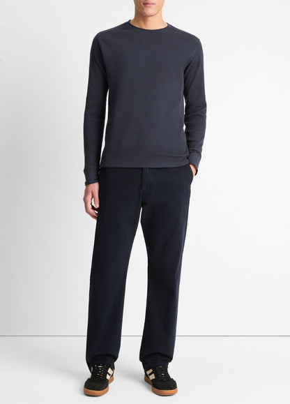 VINCE Men Pima Cotton-Blend Thermal Long-Sleeve Pullover in Long Sleeve