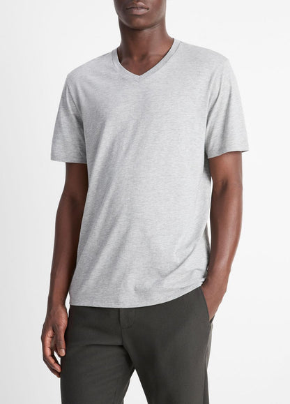 VINCE Men Pima Cotton V-Neck T-Shirt in Short Sleeve