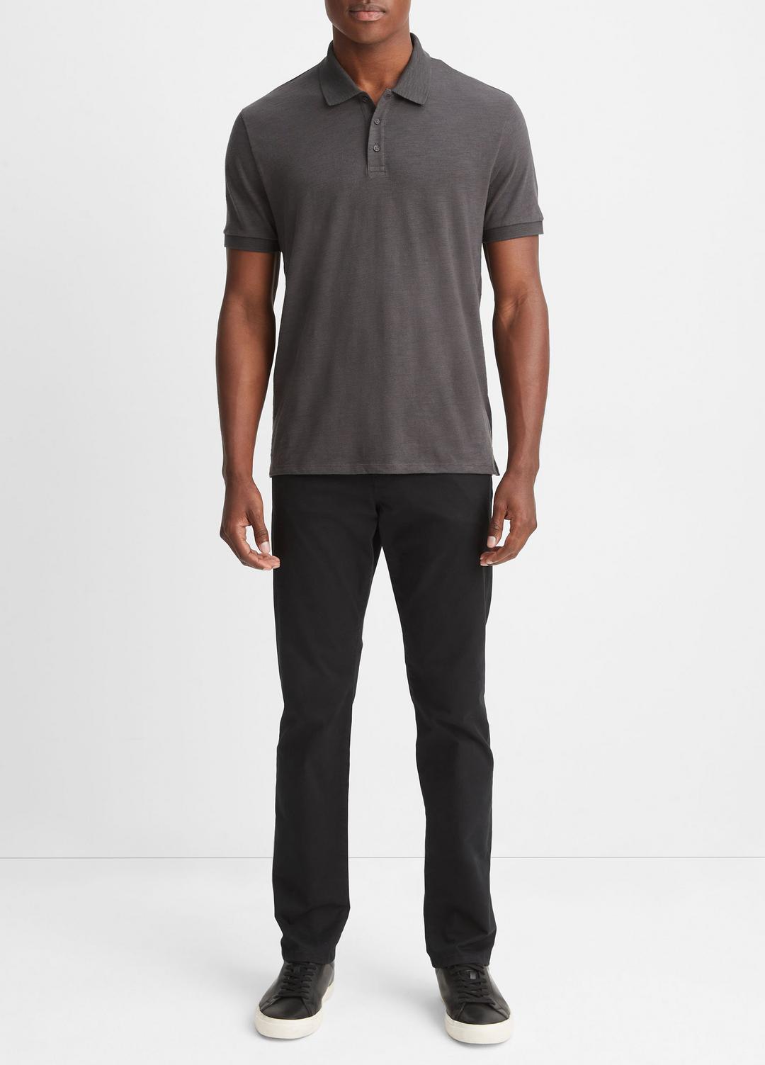 VINCE Men Classic Slub Polo Shirt in Henleys & Polos