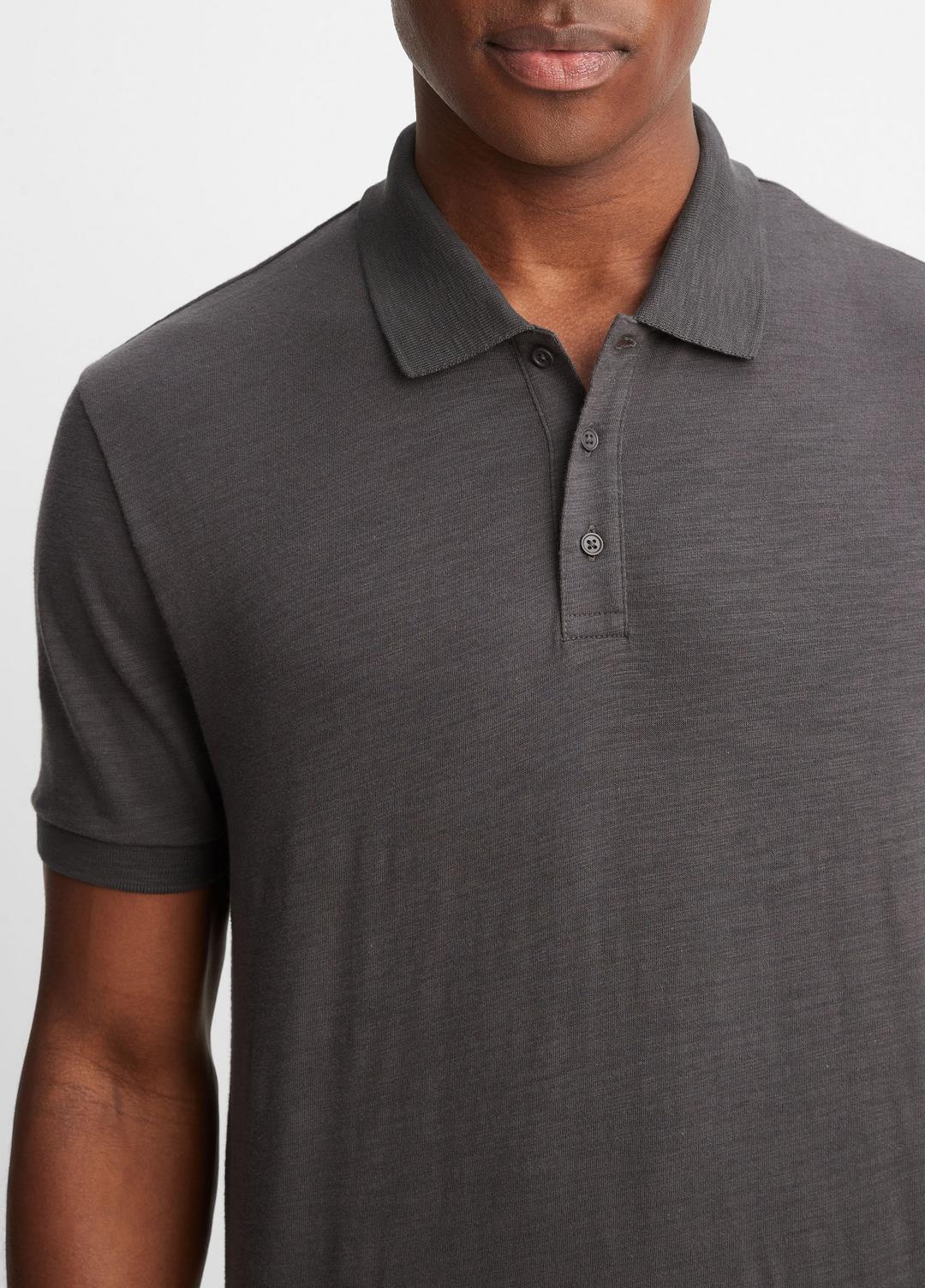 VINCE Men Classic Slub Polo Shirt in Henleys & Polos