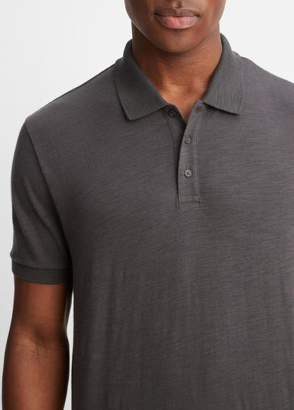 VINCE Men Classic Slub Polo Shirt in Henleys & Polos