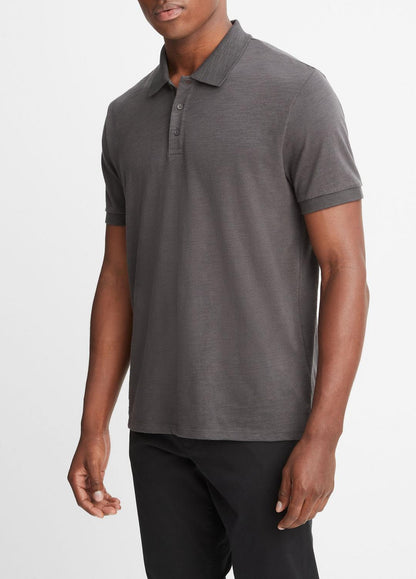 VINCE Men Classic Slub Polo Shirt in Henleys & Polos