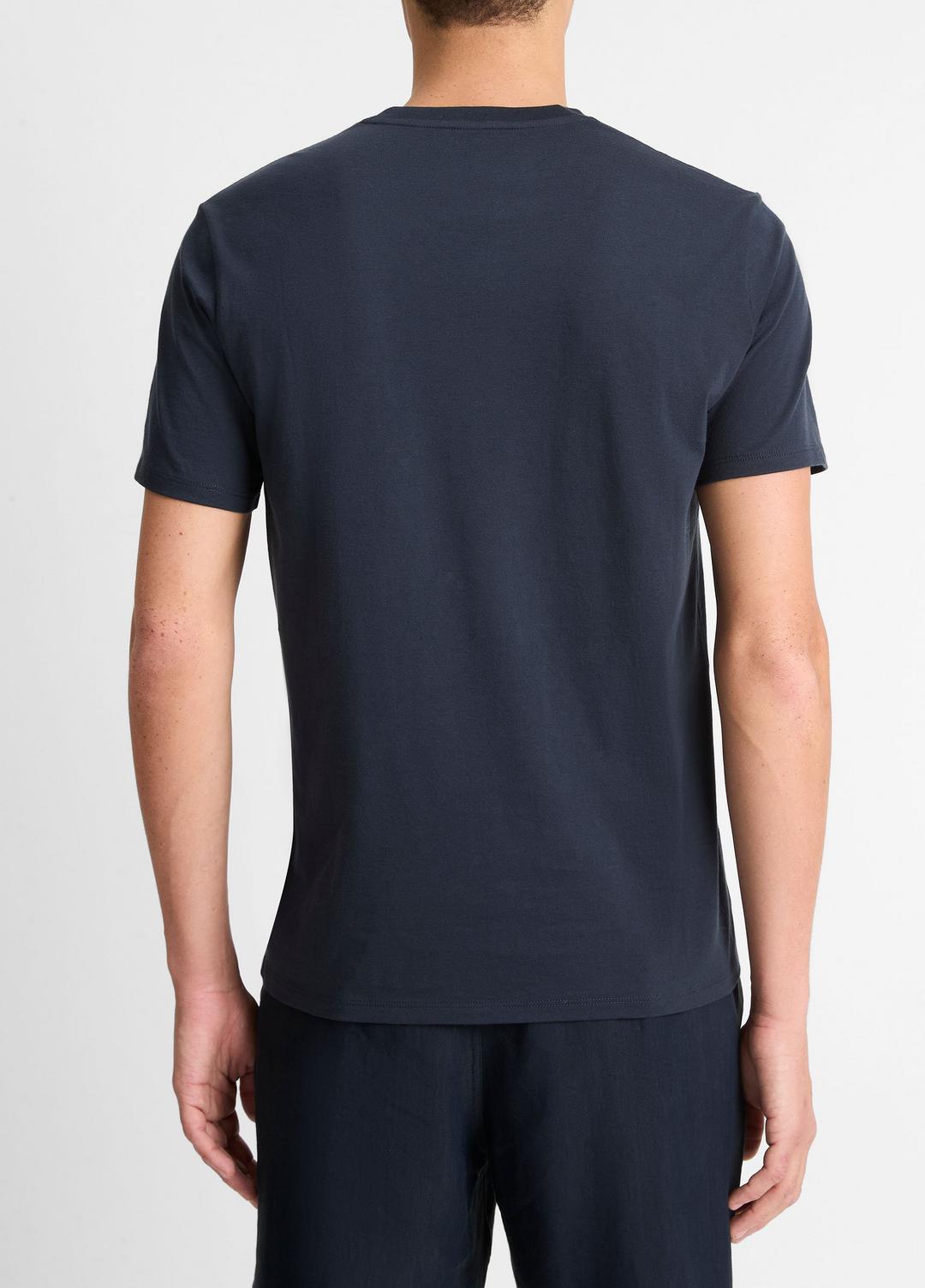 VINCE Men Pima Cotton V-Neck T-Shirt in Short Sleeve