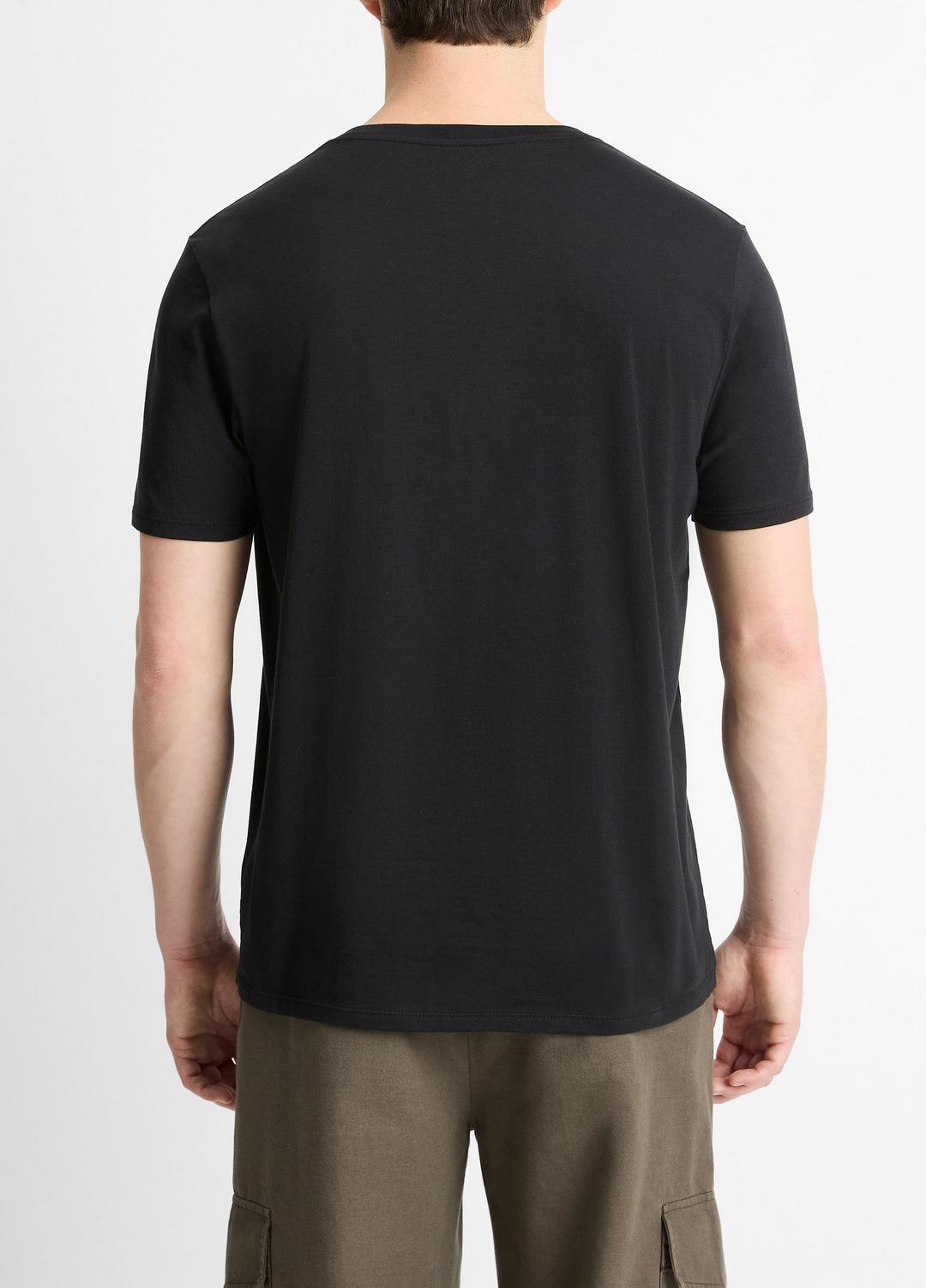 VINCE Men Pima Cotton V-Neck T-Shirt in Short Sleeve