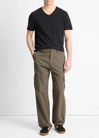 VINCE Men Pima Cotton V-Neck T-Shirt in Short Sleeve