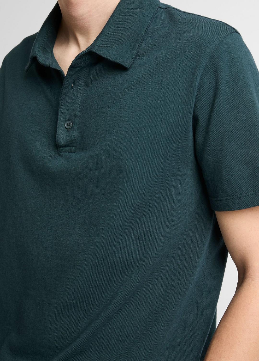 VINCE Men Garment Dye Cotton Polo Shirt in Short Sleeve