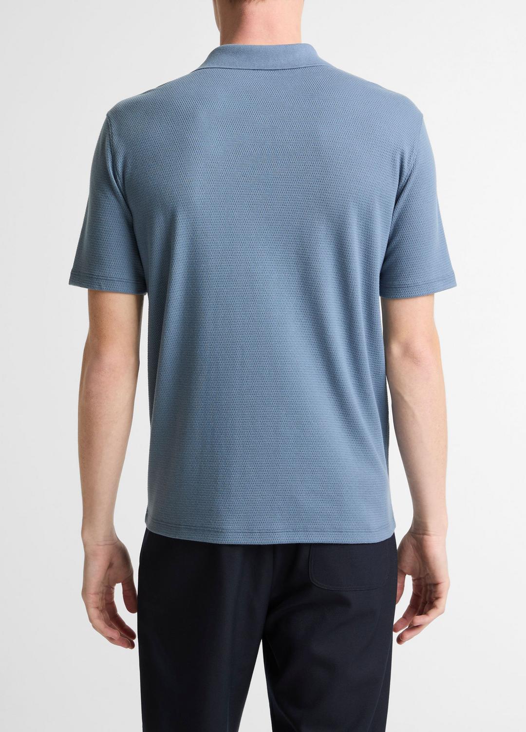 VINCE Men Garment Dye Cotton Polo Shirt in Short Sleeve