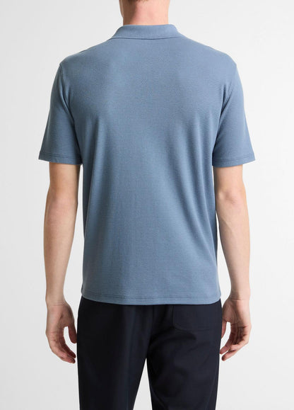 VINCE Men Garment Dye Cotton Polo Shirt in Short Sleeve