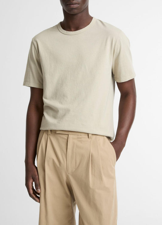 VINCE Men Garment Dye Cotton T-Shirt in Short Sleeve