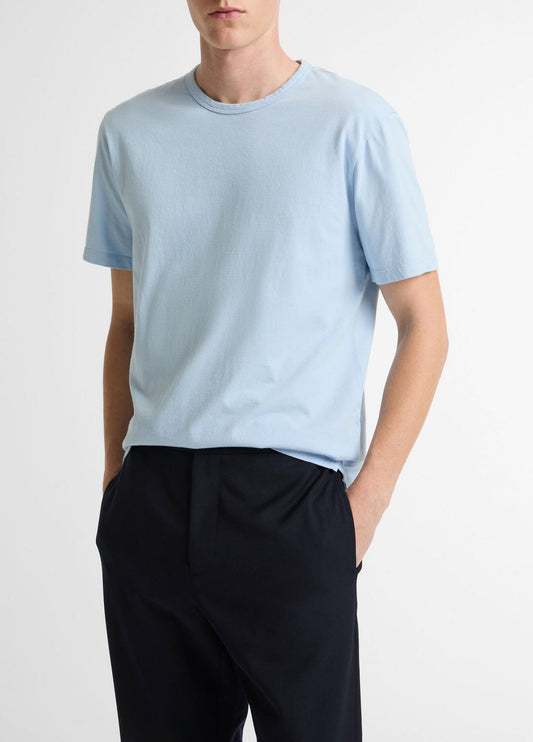 VINCE Men Garment Dye Cotton T-Shirt in Short Sleeve