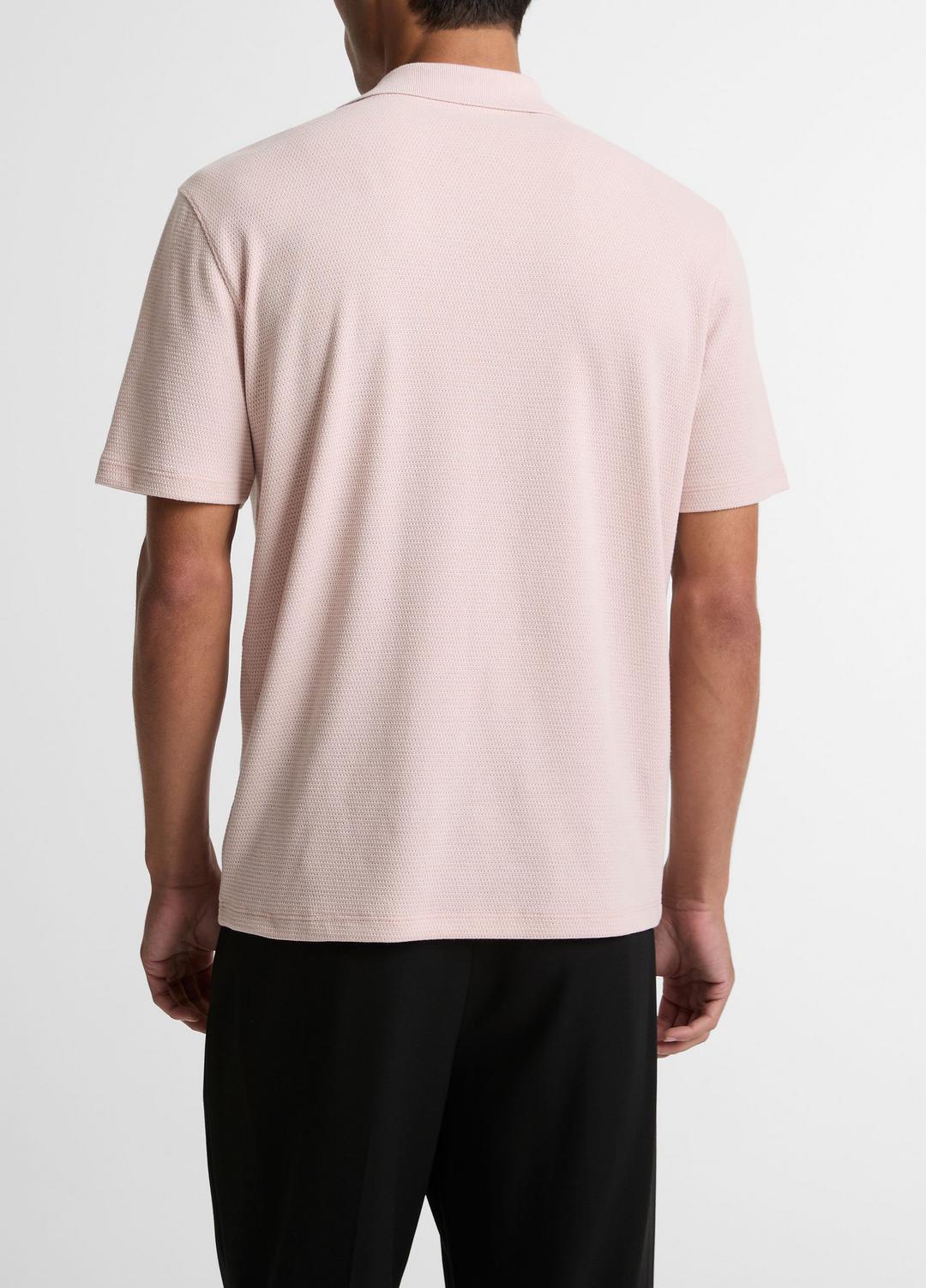 VINCE Men Cotton-Blend Johnny-Collar Polo Shirt in Henleys & Polos
