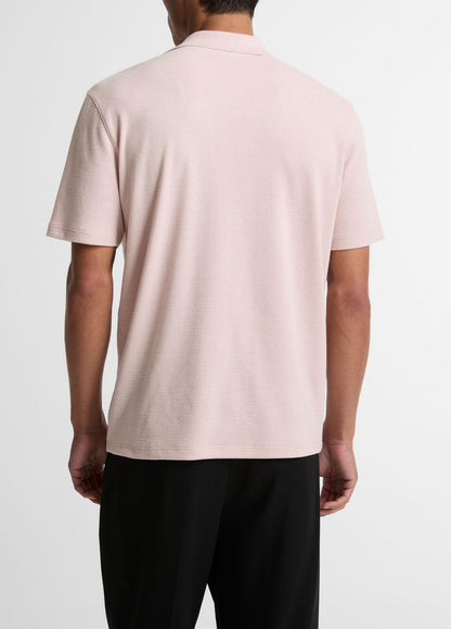 VINCE Men Cotton-Blend Johnny-Collar Polo Shirt in Henleys & Polos