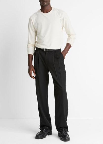 VINCE Men Wool Double-Pleat Suiting Trouser in Trousers