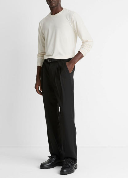 VINCE Men Wool Double-Pleat Suiting Trouser in Trousers