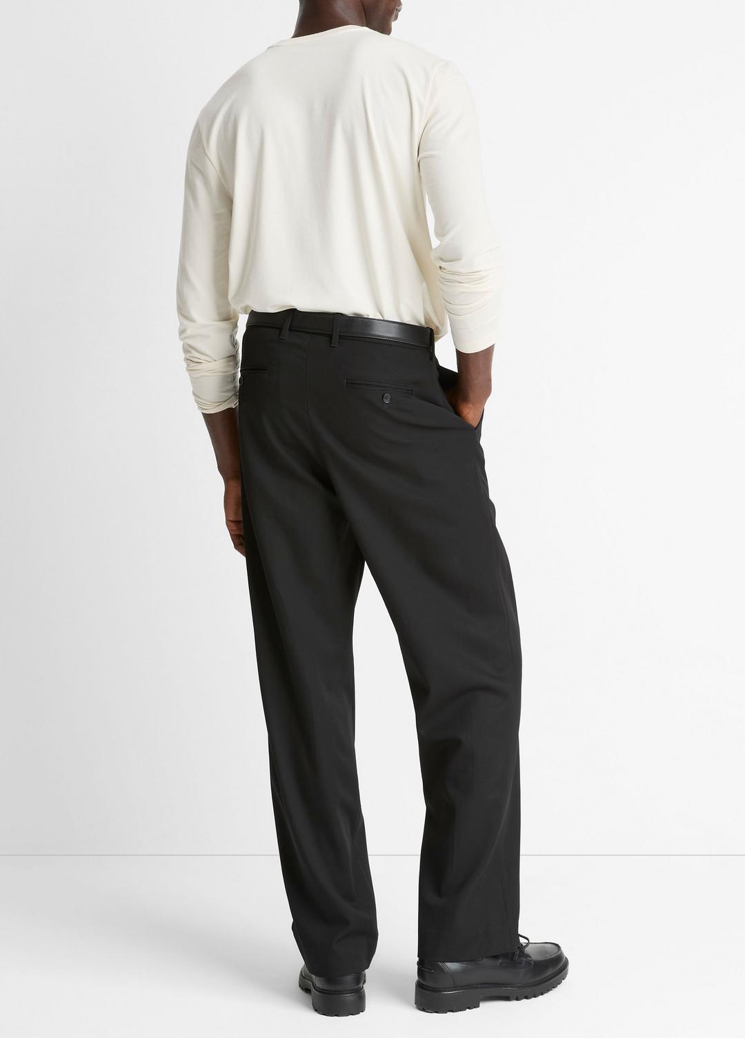VINCE Men Wool Double-Pleat Suiting Trouser in Trousers
