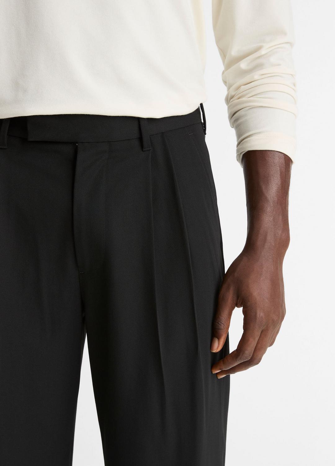 VINCE Men Wool Double-Pleat Suiting Trouser in Trousers
