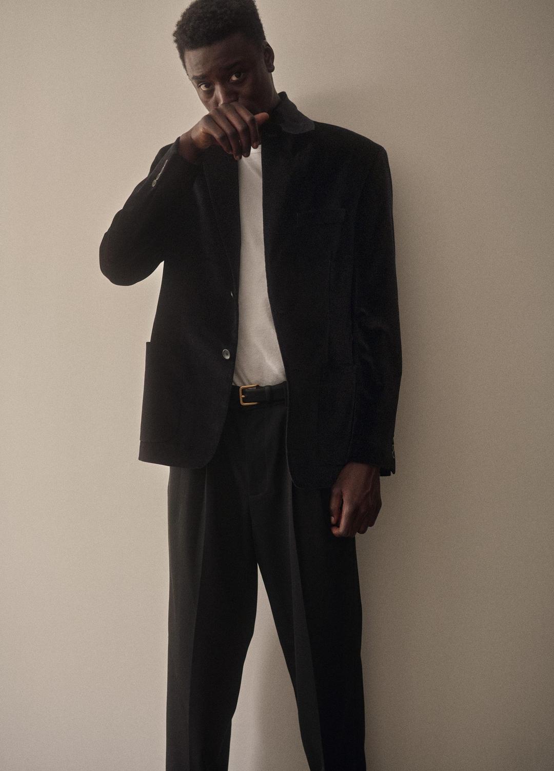 VINCE Men Wool Double-Pleat Suiting Trouser in Trousers