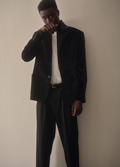 VINCE Men Wool Double-Pleat Suiting Trouser in Trousers