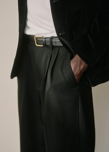 VINCE Men Wool Double-Pleat Suiting Trouser in Trousers